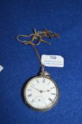 Hallmarked Sterling Silver Pocket Watch, Case and