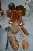 Wooden Pipe, Decorative Seed Pod, and Treen Items