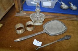 Hallmarked Sterling Silver Mirror, Button Hook, Na