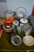 Quantity of Teapots, Enamel Jugs, Aluminium Food C