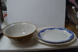 Pancheon and Two Serving Plates