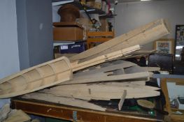 Tea Chest with Kit Bags and Sacking etc.