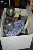 Box Containing Flasks, Plates, etc.