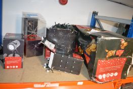 *Shelf of Various Christmas Decorations, Lights, e