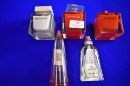 Five Bottles of Assorted Fragrances