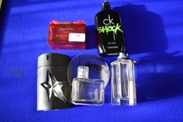 Five Bottles of Assorted Fragrances