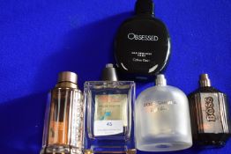 Five Bottles of Assorted Fragrances
