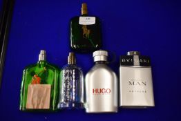 Five Bottles of Assorted Fragrances