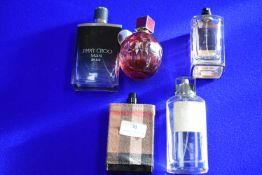 Five Bottles of Assorted Fragrances