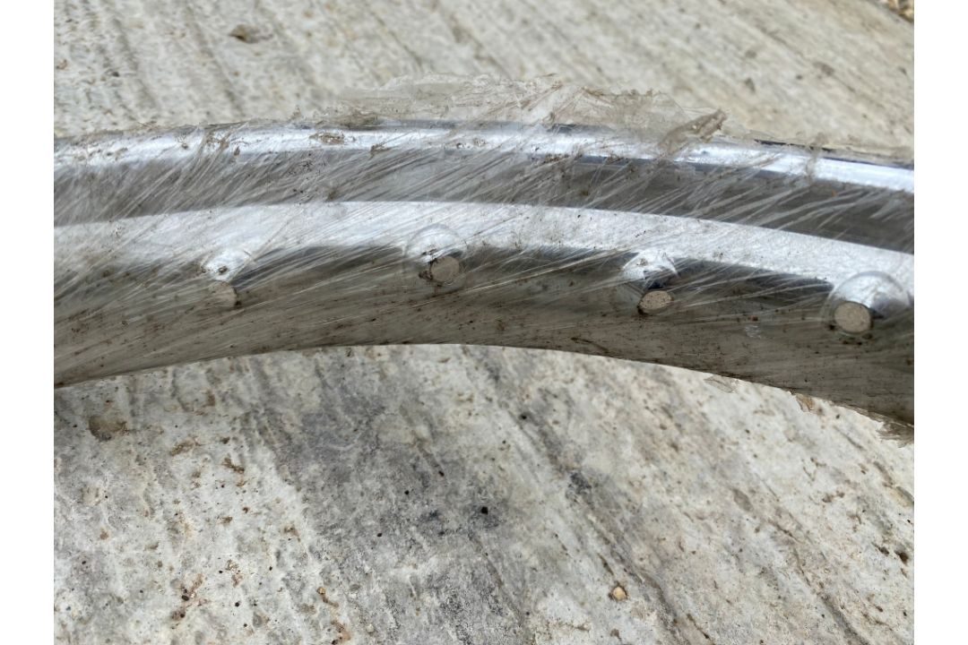 Three motorcycle rims, two appear to have been rechromed. - Image 2 of 3