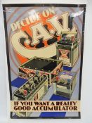 An original CAV Accumulators pictorial advertising poster, 20 x 30