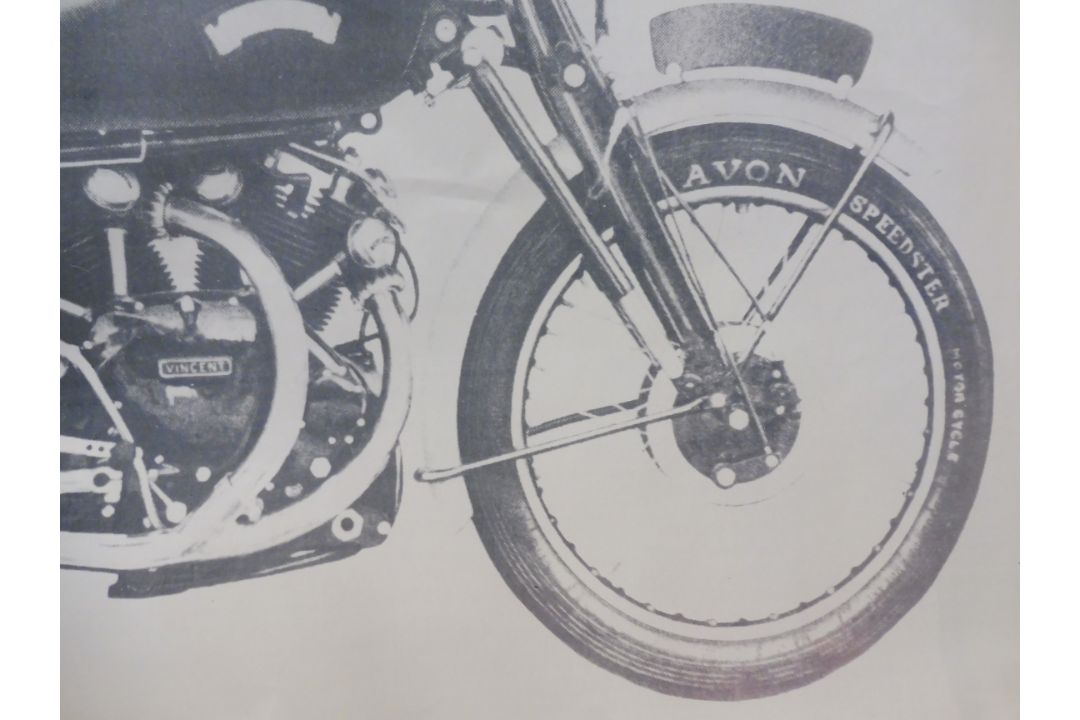 A very large circa 1970s scale study of a Vincent in side profile, 73 1/4 x 42". - Image 3 of 6