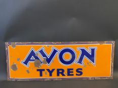 An Avon Tyres rectangular enamel sign, 41 x 15