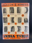 An India Tyres pictorial aluminium advertising sign, 17 x 22 1/2