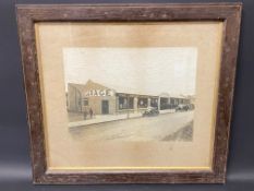 An oak framed and glazed early photograph of 'The Welsh Autocar Company', 18 1/2 x 16 1/2