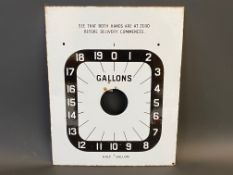 Two Avery Hardoll 101/598 enamel petrol pump dials, each 11 x 13 3/4