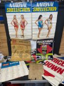 A selection of garage advertisements and charts including Champion spark plugs, India Tyres etc.