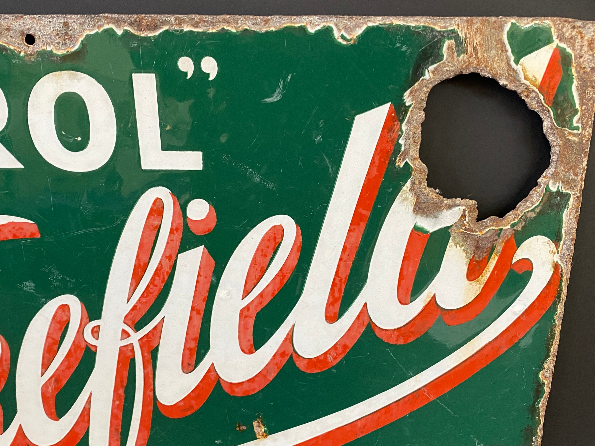 A small and early Wakefield Castrol Motor Oil double sided enamel sign, lacking hanging flange, by - Image 2 of 7