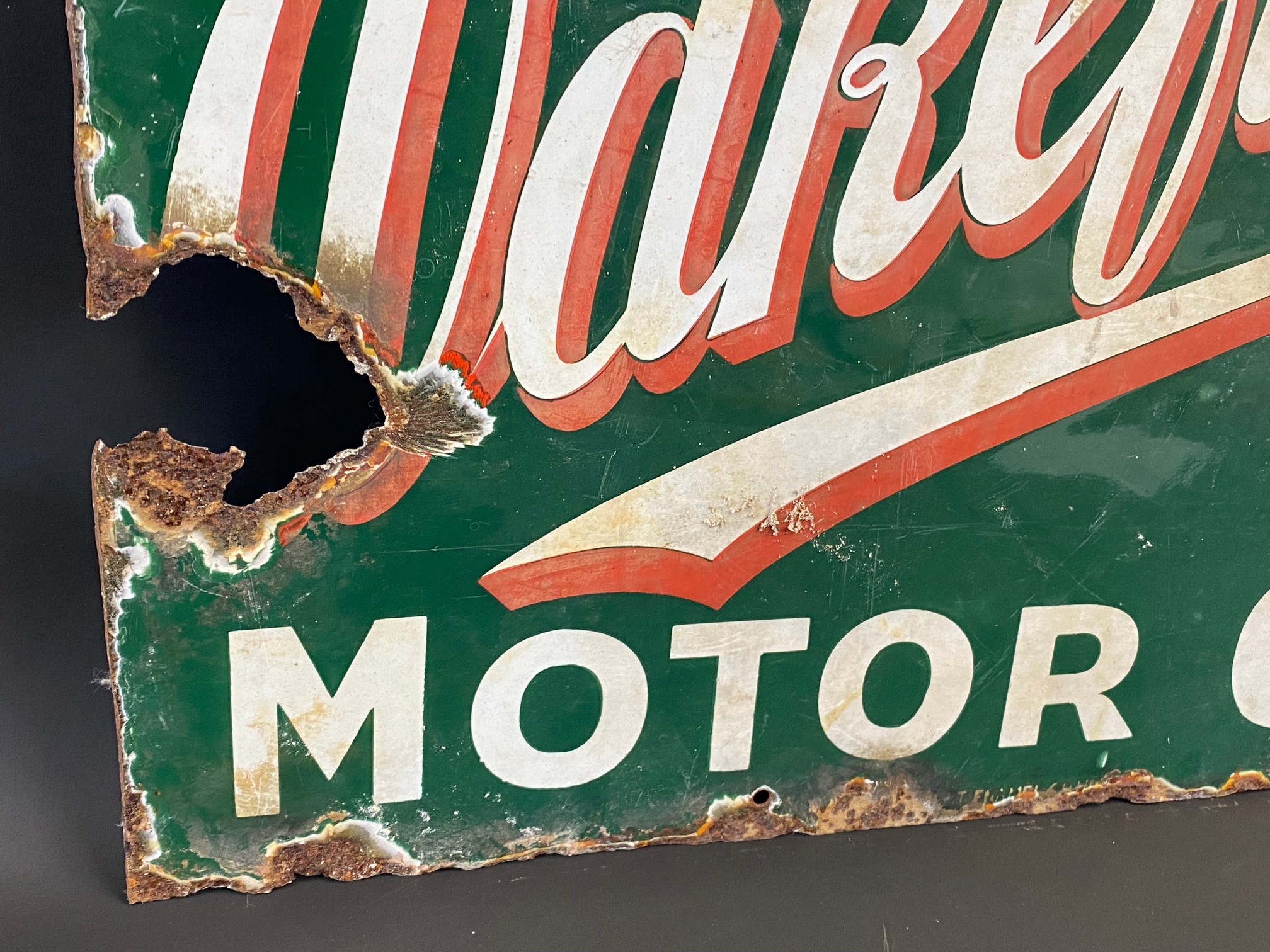 A small and early Wakefield Castrol Motor Oil double sided enamel sign, lacking hanging flange, by - Image 7 of 7