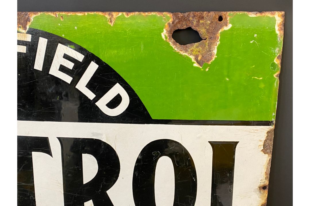 A Wakefield Castrol Motor Oil rectangular enamel sign, the scarcer green version, by Bruton of - Image 4 of 7