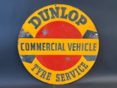 A Dunlop Commercial Vehicle Tyre Service circular double sided enamel sign, 24