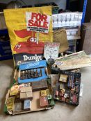 Three boxes of assorted advertising and promotional material.