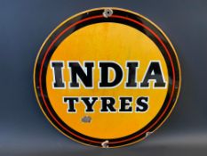 An India Tyres circular enamel sign, 18