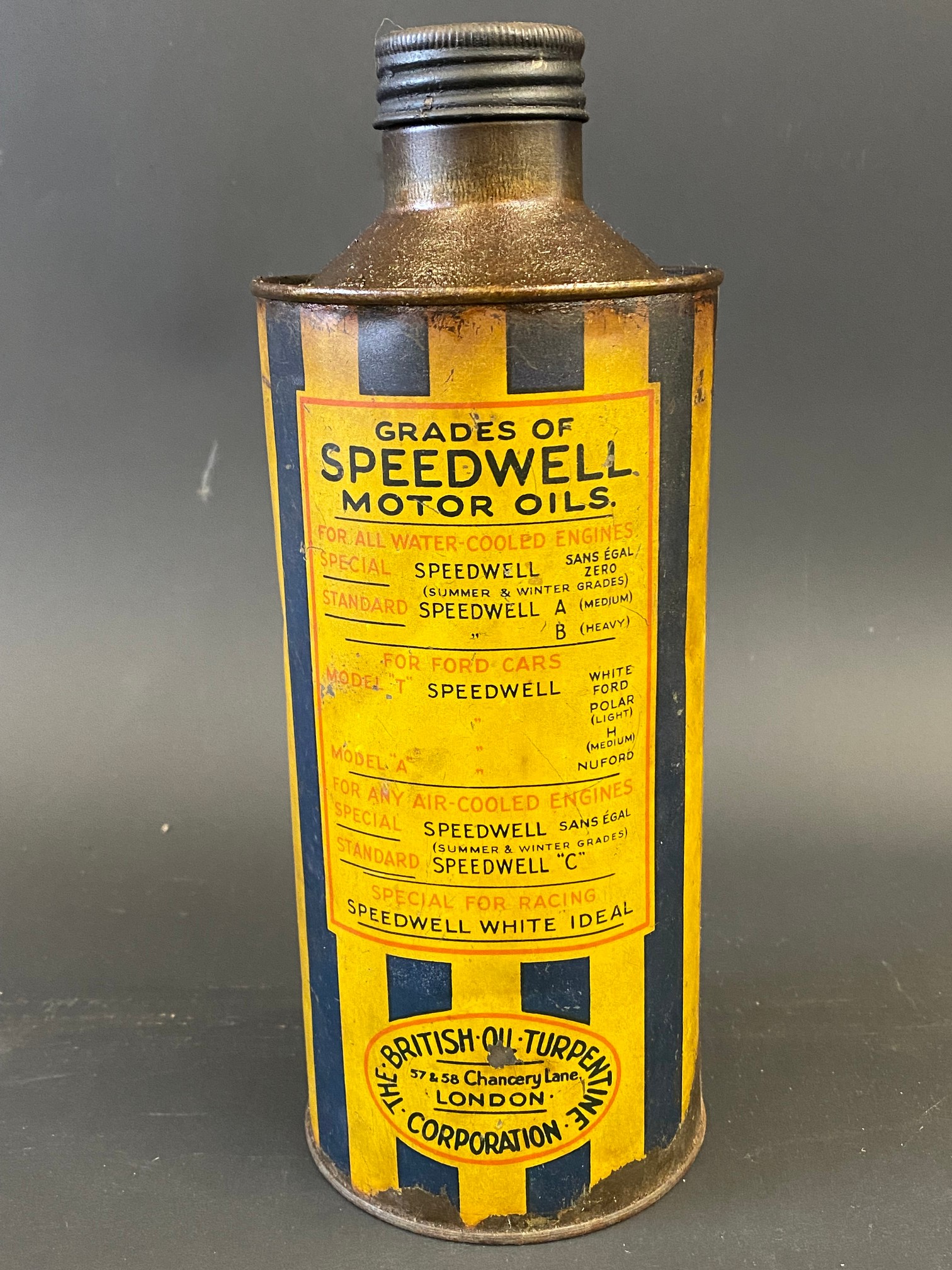 A Speedwell cylindrical quart can. - Image 2 of 4