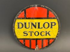 A small Dunlop double sided tin advertising sign, possibly for a table top revolving sign, 7