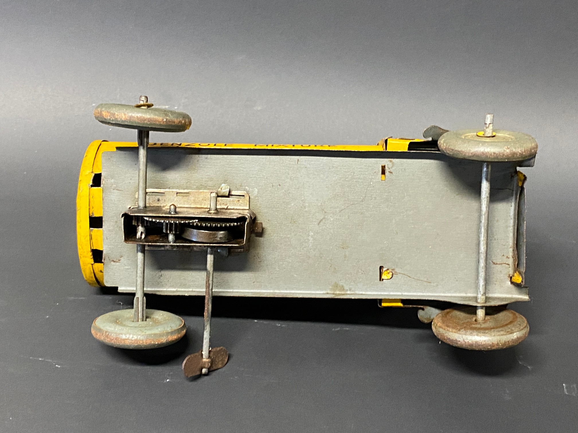 A clockwork tinplate model of a petrol tanker in National Benzole Mixture livery. - Image 4 of 4