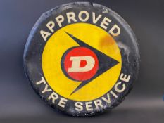 A Dunlop Approved Tyre Service circular tin advertising sign, 30
