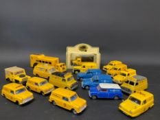 A selection of AA and RAC die-cast models including Budgie, Dinky and Corgi.