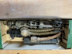 A selection of inspection lamps, saloon interior pulls etc.
