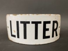 A Litter enamel curved sign, 5 1/2 x 2 1/2