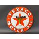 A Texaco Motor Oil circular double sided enamel sign in excellent condition, 20" diameter. - Image 1 of 8