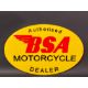A BSA Authorised Motorcycle Dealer oval garage showroom perspex sign with raised lettering, 21 1/4 x - Image 1 of 3