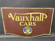 A Vauxhall Cars double sided enamel sign by Franco, 30 x 20