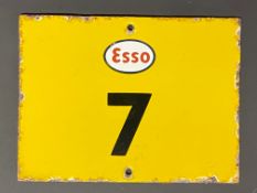 A small Esso '7' enamel sign, possibly a bulk fuel tank marker, 8 x 6