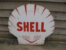 A pressed steel Shell sign, 38 x 35
