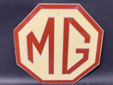 An MG octagonal enamel sign in superb condition, 16 x 16