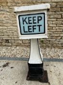 A Gowshall road bollard with glass Keep Left panel and perspex No Entry to the reverse, 43