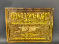 A Royal Transport & General Insurance Company Limited celluloid advertising sign, 18 x 13 3/4