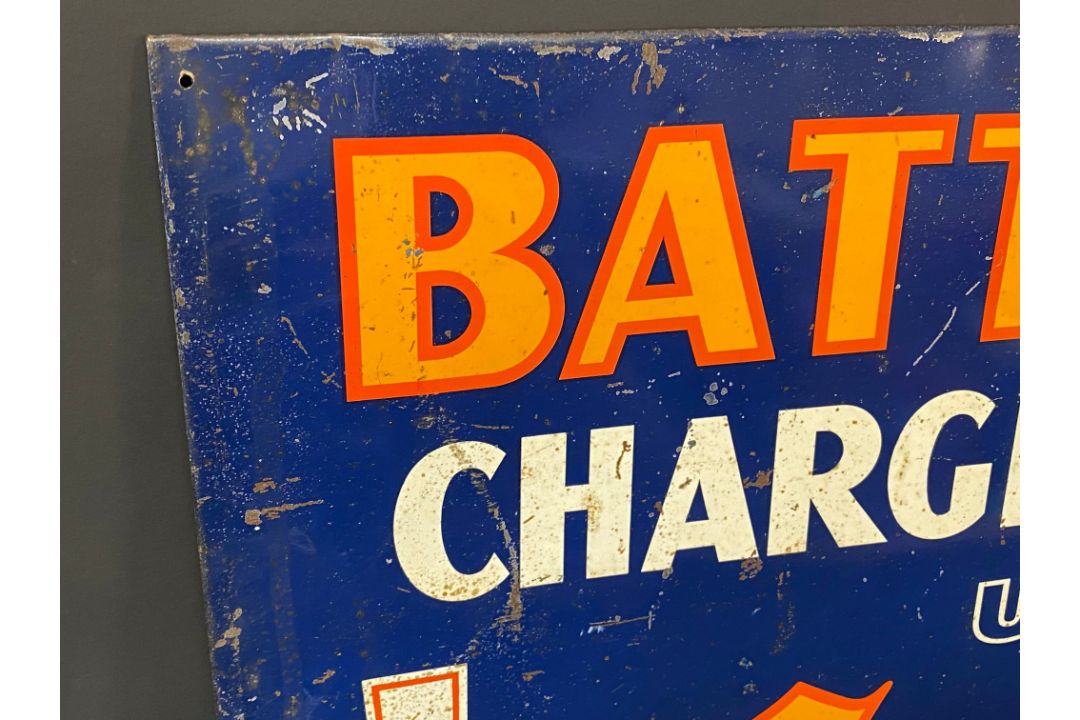 An Exide Batteries tin advertising sign of bright design and colour, 25 x 17 3/4". - Image 2 of 6