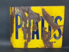 A Pratts double sided enamel sign with hanging flange, 22 x 18