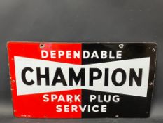 A Champion Dependable Spark Plug Service enamel sign in excellent condition, dated 1951, 23 x 13