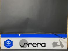 A Piaggio Scooters rectangular illuminated lightbox, 48 1/4 w x 11