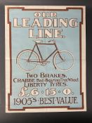 A 'Leading Line' bicycle pictorial poster, 14 1/2 x 19