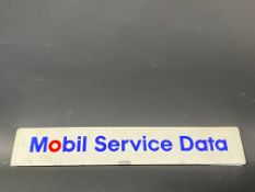 A Mobil Service Data tin pediment sign, 18 x 3