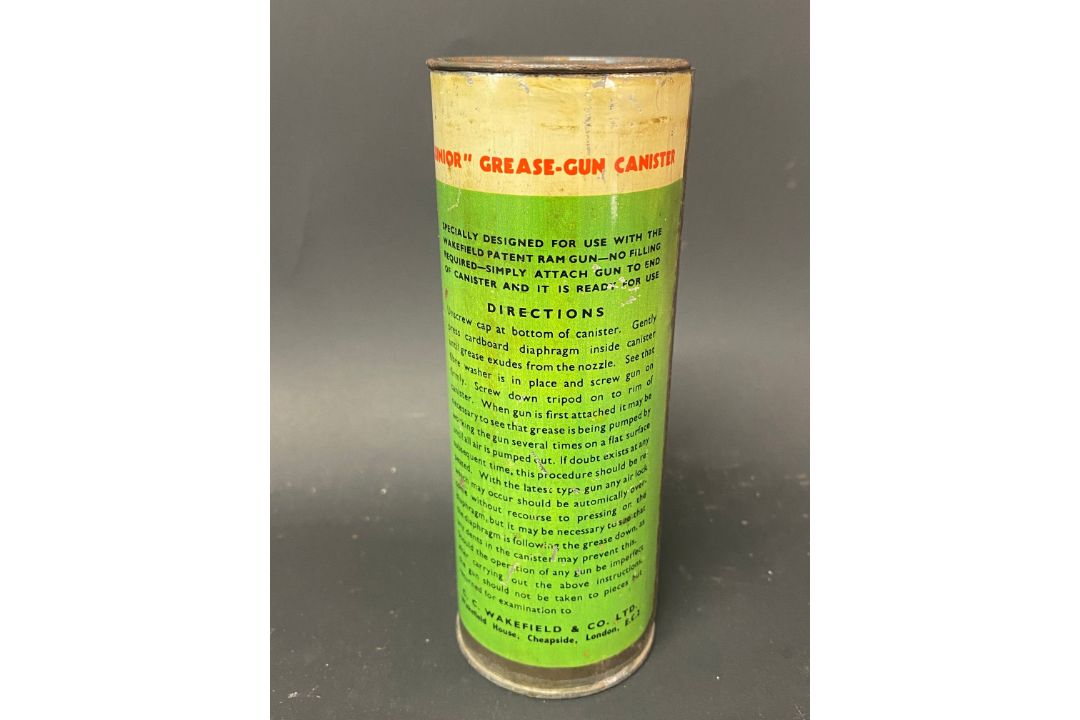 A Wakefield Castrolease 8oz cylindrical canister, the more unusual lighter green version. - Image 2 of 4
