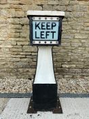 An early Keep Left bollard with three glass panels, 48